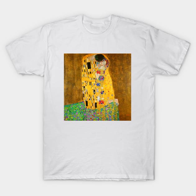 Gustav Klimt The kiss famous art painting T-Shirt by CONCEPTDVS